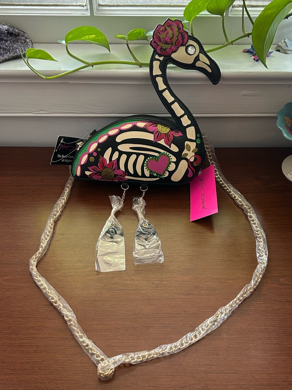 Betsey Johnson Skeleton Flamingo Bag
